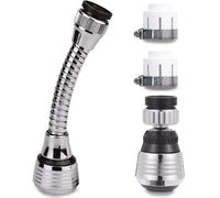 Xrten 2pcs Flexible Robinet Cuisine, Douchette Evier Cuisine, Embout Robinet Cuisine, Rallonge Robinet de Cuisine, Aérateur Robinet Cuisine (15 cm, 2 Modes)