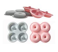 Xrten 2pcs Moules à Beignets en Silicone, Moules à Donut en Silicone à 4 Cavités, Anti-adhésif Moule à Pâtisserie pour Muffin
