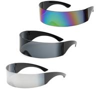 Xrten 3pcs Lunette Futuriste, Lunettes de Soleil Futuristes, Lunettes de Soleil Futuristes Étroites, Lunette Futuriste Cyberpunk pour Bar, Fête et Protection Contre les UV