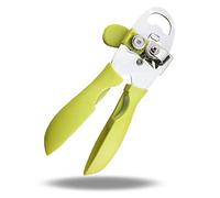 Xrten 4 en 1 Ouvre-boîte en Acier Inoxydable Multifonction Ouvre-Bouteilles avec Poignées Anti Glissière pour Encastrer, Bière Vert