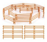 Xrten 40 Pièces de Jouets de Clôture de Cheval, Simulation Ferme Modèle, Horse Corral Playset, Clôture Jouet Ferme, Accessoires de Clôture de Corral de Chevaux Set