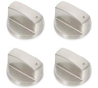 Xrten 4pcs Boutons de Commande Universels en Métal, Bouton de Cuisinière à Gaz 6 mm, Bouton de Gaz, Boutons Rotatifs pour le Gaz, le Four et la Plaque de Cuisson (Argent)