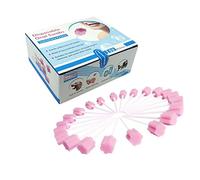 Xrten 50 Pièces Sangles à éponge Jetable Brosse Micro, Ecouvillons Mousse Brossette Interdentaire pour Nettoyage de Orale (Rose)