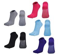 Xrten 5pairs Chaussettes Antidérapantes Chaussettes de Yoga, Chaussette Antidérapante Femme pour Barre Ballet Fitness