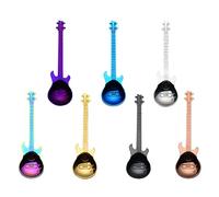 Xrten 7 Pcs Guitare Cuillères à Café, Cuillère à Dessert Acier Inoxydable Instrument Guitare en Forme de Cuillères à Café, Longue Poignée Cuillères