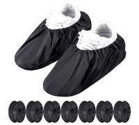 Xrten 8 Paires de Surchaussures Lavable, Couvre Chaussure Impermeable, Couvre Chaussure Antidérapantes Réutilisables, Surchaussures Jetables, Couvre-Chaussures (Noir, 30cm)