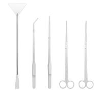 Xrten Aquarium Aquascaping Kit 5 en 1 INOX Aquarium Tank Plante Aquatique Outils Ensembles Pinces Ciseaux Outils Set Kit Terrarium Ciseaux Aquarium