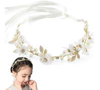 Xrten Bandeau pour Femmes Ruban Corolla, Fausses Perles Couronne de Fleurs pour Cheveux, Bandeau de Mariée Fleur Couronne Fleur Cheveux, Accessoires pour Cheveux de Mariage