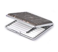 Xrten Boîte Étui à Cigarettes Métallique Cuir, Étui à Cigarettes en Métal en Cuir -Motif Hiéroglyphes Égyptiens