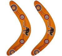Xrten Boomerang fait à la main, 2 pièces de style australien, Boomerang de retour en forme de V, pour enfants de plus de 10 ans, marron clair