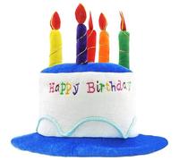 Xrten Chapeau de Gâteau D'anniversaire, Chapeau en Peluche, Arc-En-Ciel, Gâteau, Cadeau, Fête pour Enfants Unisexes