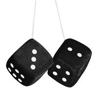 Xrten Cube de Dés de Peluche Suspendu, 1 Paire de Dés Rétro Carrés à Suspendre, Dés en Peluche, Peluche de Dés à Suspendre pour Décoration Intérieure de Voiture (Noir)