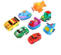 Xrten Jouets de Bain 8 Pièces, Caoutchouc Flotter Bateau Véhicule Avion Baignoire Squirt Jouets