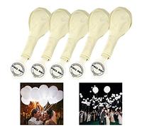 Xrten Lot de 25 Ballons Gonflables Blanc, Ballon LED Lumineux Ballon LED Mariage, Ballons Deco Anniversaire Soirée Partie