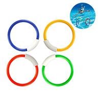 Xrten Lot de 4 Enfants de Piscine de Anneaux de Plongée, Auto Verticale sous-Marine, Natation de l'eau Sûre d'enfants