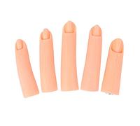 Xrten Lot de 5 Doigts d'Entraînement en Silicone, Modèle de Pratique à Ongles pour la Formation de Démarreur Fake Nail Art