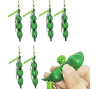 Xrten Lot de 7 Porte-clés Mignons en Forme de Haricot de soja - Soulage Le Stress et réduit l'anxiété