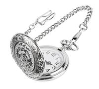 Xrten Montre Gousset Vintage, Montre de Poche à Quartz Vintage avec Relief, Montre de Poche Vintage avec Chaîne, Collier Montre pour Homme et Femme Accessoire de Costume