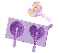 Xrten Moule à Crème Glacée, Moule à Cake Pops/Glaçons/Tapas Classic en Forme de Cœur, Sucette Glace Moulé à Glace Coupe Glace Silicone à Bâtonnets