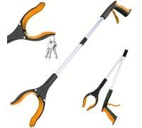 Xrten Outil de Ramassage avec Tête Rotative, Cueilleur Multifonctionnel avec Aimant, Pince Ramasse Dechets, Pince de Préhension Extension Pliable, Pince Telescopique
