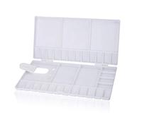 Xrten Palette Pliable pour Mélanger la Peinture - 33 Compartiments - Trou pour Le Pouce - Supports pour Pinceaux - Blanc