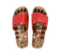 Xrten Pantoufles de Massage des Pieds, Pantoufles Massage Ergonomique Pied Traitement Antidérapant Promouvoir la Circulation Sanguine, Rouge