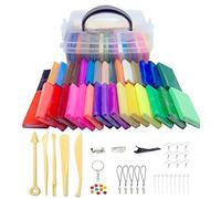 Xrten Pâte Polymère, 32 Couleurs Pâte À Modeler Non Toxique DIY Pâte Craft Kit Outils de Modélisation, L'accessoire