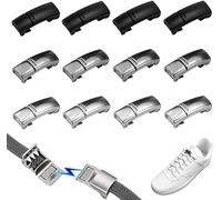 Xrten Porter une Boucle à Lacets Boucle à Lacets Paresseux Ensemble de 12 Pièces Magnétique Métal sans Boucle à Lacets Enfants Adultes Sneakers Argent Noir Gris