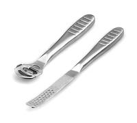 Xrten Râpe à Pied Outils de Pédicure, Supprime les Cals et Peaux Mortes pour le Soin des Pieds en Acier Inoxydable avec 10 Lames Outil Imperméables