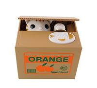 Xrten Tirelire Chat Voleur Animal Mignon Volent l'argent, Automatic économiser Banque Argent, Blanc Chat (Orange)