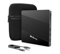 XRTFORE Lecteur Blu-Ray externe 4K pour PC, lecteur Blu-Ray 4K UHD, port SD/TF avec étui de transport, lecteur Blu-Ray HD USB 3.0, lecteur optique externe DVD+/-RW pour ordinateur portable MacBook Pro