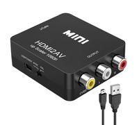 xruc Adaptateur HDMI vers RCA Convertisseur HDMI vers RCA, Composite AV CVBS Vidéo Audio Support PAL NTSC Compatible avec Xbox 360 One, PlayStation 3 4 5, DVD, Android TV Box