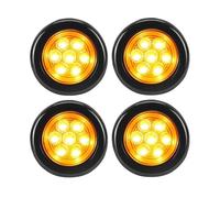 XRUKGUO Feu Arrière Rond 12V 2 Pouces, 7 LED, Feux De Gabarit Latéraux, Montage Encastré, Pour Voiture, Camion, Remorque, Tracteur, Pick-up, VTT, Bus Feu Arrière Gauche/Droit