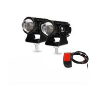 XRUKGUO Pour Mini Feu Conduite Pour Moto Phare Auxiliaire À Double Couleur R Pour ATV Scooter Accessoires Antibrouillard 12V Avec Spot Lumineux Moto Feux(1set white)