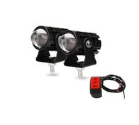 XRUKGUO Pour Mini Phare Conduite Universel Pour Moto Double Couleur Pour ATV Scooter Projecteur Auxiliaire Accessoires Antibrouillard Avec Spot Lumineux Moto Feux(1 set with switch ww)