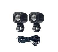 XRUKGUO Projecteur LED Pour Motos 60W Phare Auxiliaire Antibrouillard Pour Mini Blanc 6000K Jaune 3000K Lampe Conduite Faisceau Hi/Lo Avec Spot Lumineux Moto Feux(Light with wire B)