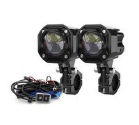 XRUKGUO Projecteur LED Pour Motos Phare Auxiliaire Antibrouillard Pour Mini 6000K Lampe Conduite Faisceau Hi/Lo Avec Spot Lumineux Moto Feux(B set White yellow)