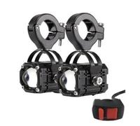 XRUKGUO Projecteurs Led Pour Phare Moto Projecteur Auxiliaire Bicolore Lentille Rouge Clignotante Voyant D'avertissement Accessoires Avec Spot Lumineux Moto Feux(2pieces with switch)