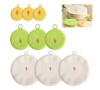 XRVRILE 9 Pièces Couvercle Silicone Alimentaire, Couvercles Silicone Extensibles Universels avec Indicateur de Date pour Bols Verres Pots Yaourt