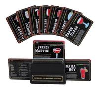XRVRILE Cartes Recettes Cocktail Set 100 - Recettes Classées par Alcool, Support Pratique au Lieu d’Un Livre, Accessoires Bar & Mixologie, Cadeau Alcool Homme, Bar Maison pour Soirées