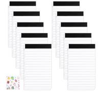 XRVRILE Lot de 10 petits bloc-notes A7 lignés et un autocollant - 30 feuilles par bloc-notes - Mini blocs de rechange - Pour étude, bureau, maison, école, mémo