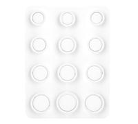 XRVRILE Mesureur de taille de bague, kit de mesure de bague, gabarit de en plastique blanc kit d'essai, 12 tailles Avant l'achat