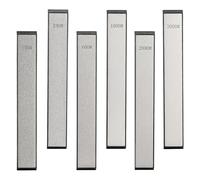 XRVRILE Pierre à Aiguiser Diamant Set 6 Pièces - Pierres Diamant Compactes Grain 150-3000, Barre à Aiguiser pour Couteaux de Cuisine, Ciseaux & Outils, Aiguisage à Sec Sans Eau