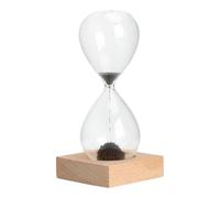 XRVRILE Sablier magnétique avec base en bois, décoration zen pour bureau, salon, design créatif de sable magnétique, idée cadeau pour se détendre et soulager le stress
