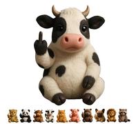 XRXRX Middle Finger Plush Animal Toy,Attitude Finger Plush Animal, Highland Cow,Funny Soft Animals,Stress Relief Decor Gift,Unique Gifts for Home Office Decor-F