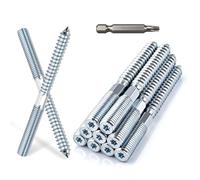 XRXYMQ 10 Pièces Tige Filetée M10 x 100 mm Vis Double Filetage Argent Tige Filetée Acier Zingué Vis Béton Sans Cheville Boulon M10 Pour l'Assemblage de Meubles et l'Installation au Plafond