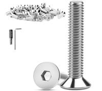 XRXYMQ 110 Pièces Tête Fraisée M3 x 30 mm Vis Inox DIN 7991 / ISO 10642 Acier Inoxydable 304 Vis Fraisée à 6 Pans Creux Clé Allen