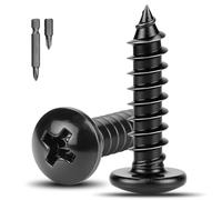 XRXYMQ 150 Pièces Vis Noir M5 x 16 mm Vis a Bois Champignon Tete Ronde Cruciformes Noire pour Meubles Métal