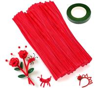 XRXYMQ 200 Cure Fil Chenille Pipe Cleaners Brun Rougeâtre Cure-pipe 6mmx300mm Cure Pipe Chenille Couleurs Assorties pour Loisirs Creatifs Fils Chenilles Loisirs Creatifs pour DIY Décoration Fleurs