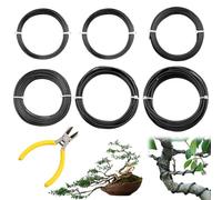 XRXYMQ 5 Tailles Fil de Fer Noire Fil de Fer Souple Loisir Creatif 50 m Total Ø1,0 mm/1,5 mm/2,0 mm/2,5 mm/3,0 mm Fil Aluminium Anodisé Souple pour DIY Bonsaï Arbre